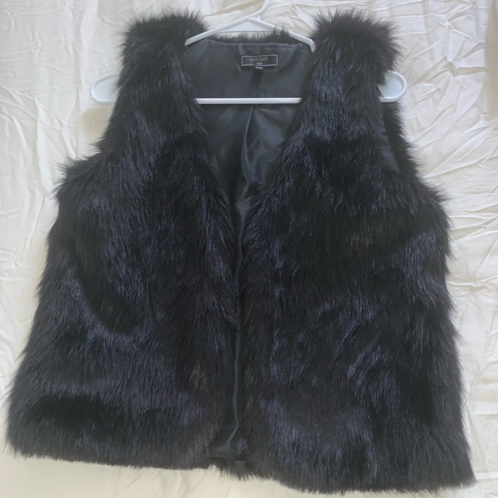 🎀Black faux fur vest / jacket/ coat - Picture 5 of 7